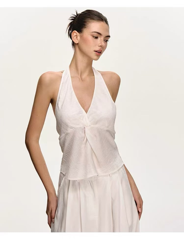 Women's Halter Open-Back Two-Piece Set