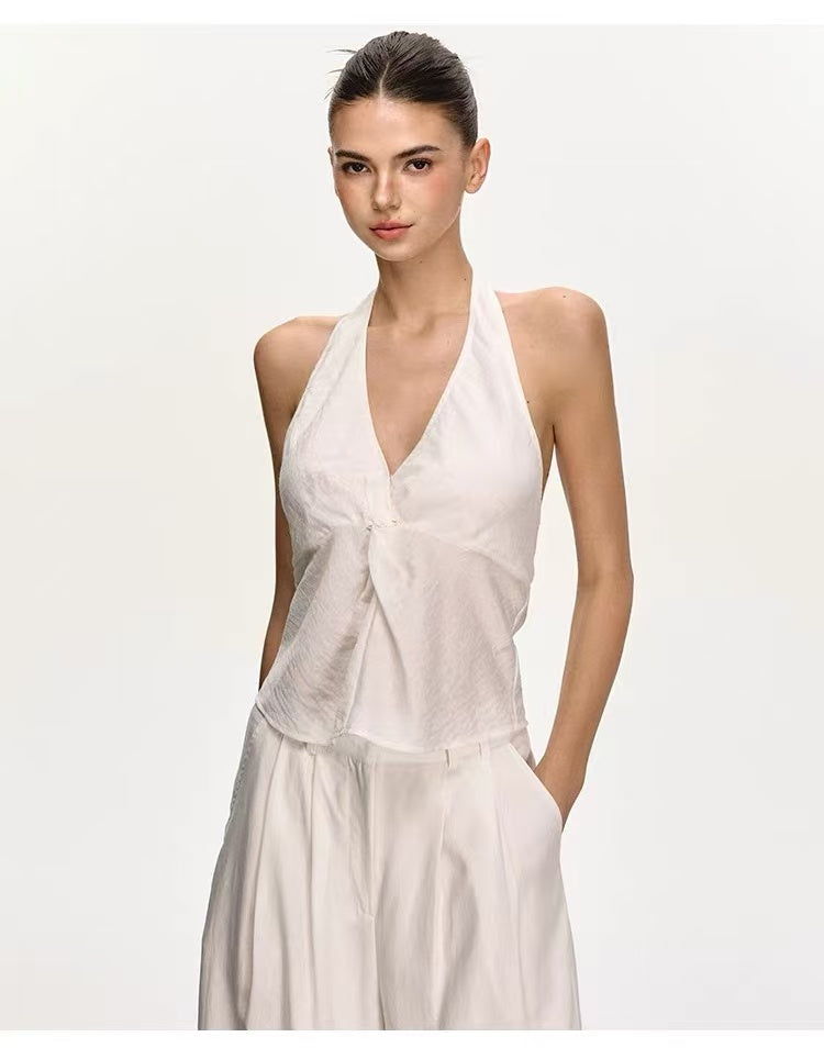 Women's Halter Open-Back Two-Piece Set