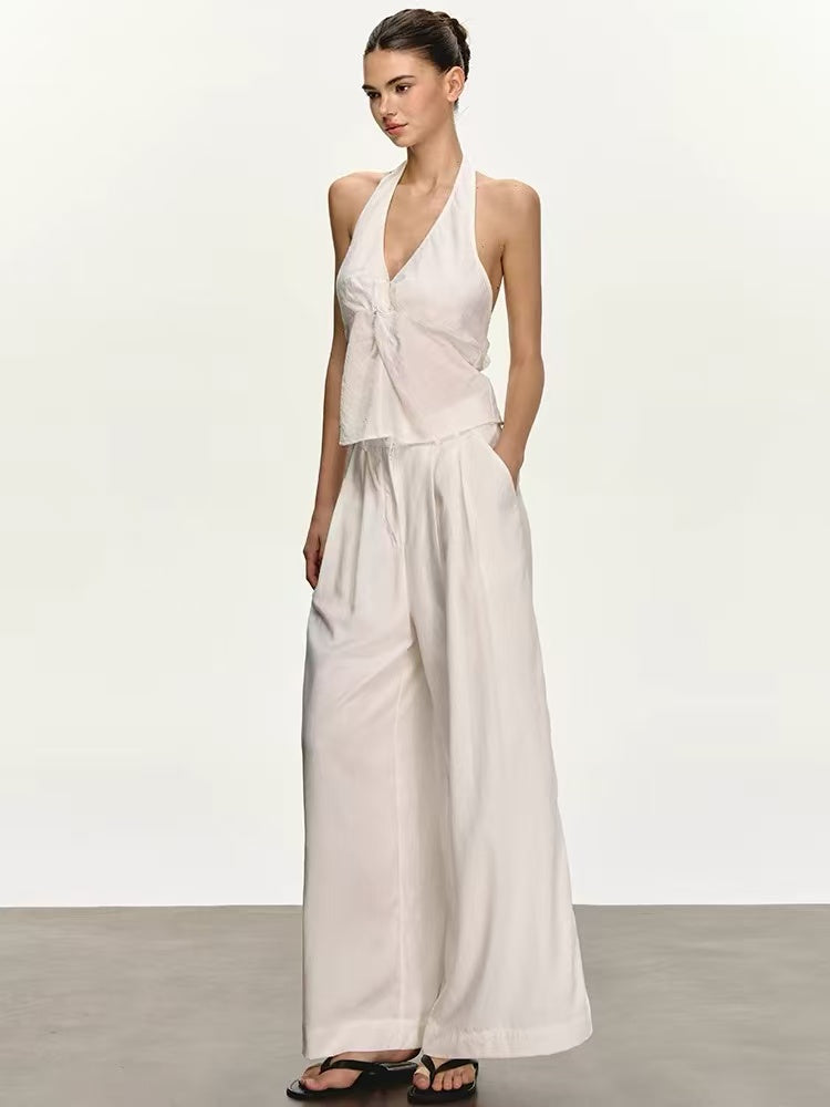 Women's Halter Open-Back Two-Piece Set