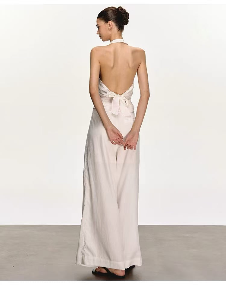Women's Halter Open-Back Two-Piece Set