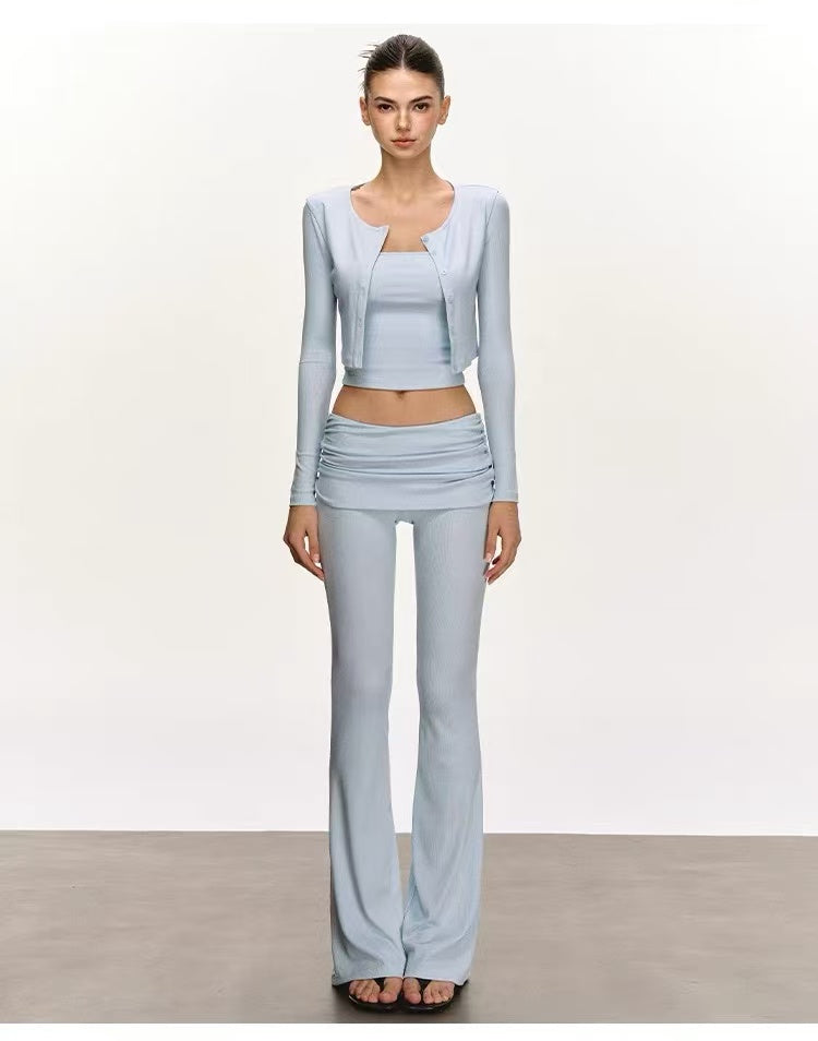 Women's Ribbed Three-Piece Lounge Set