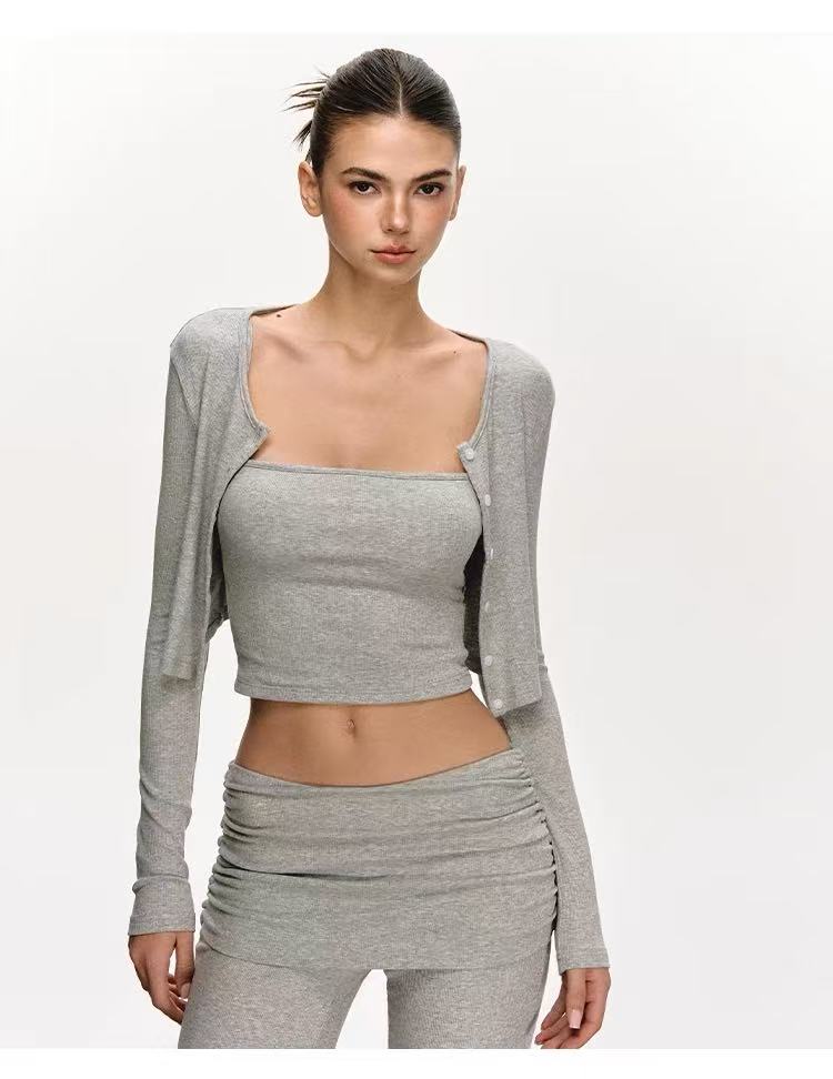Women's Ribbed Three-Piece Lounge Set