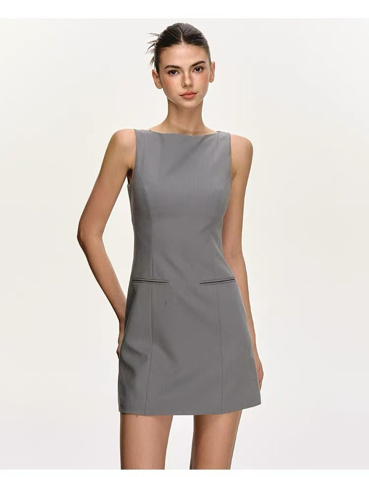 Women's Boat Neck Sleeveless Midi & Mini Dress