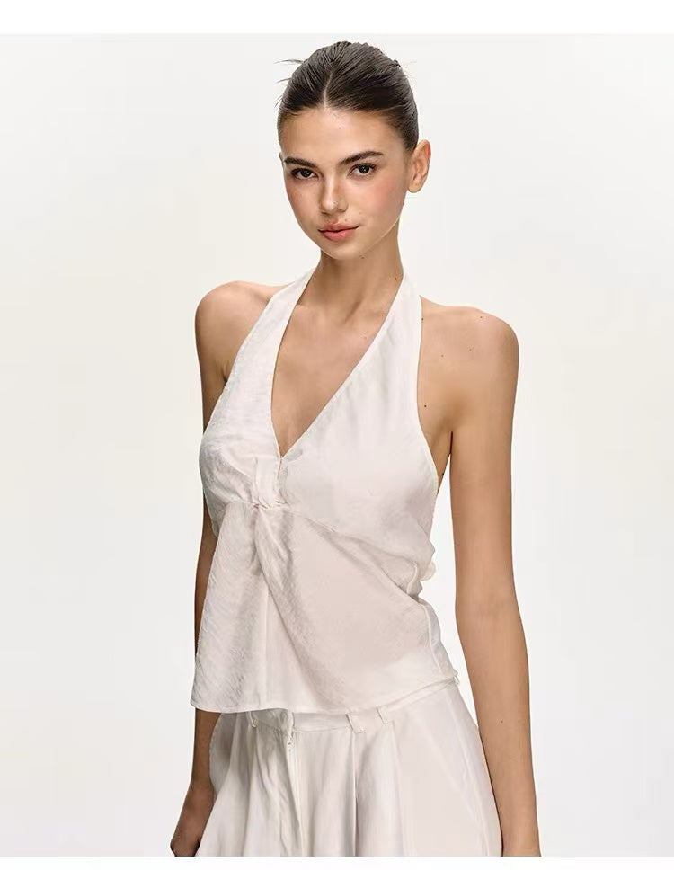 Women's Halter Open-Back Two-Piece Set