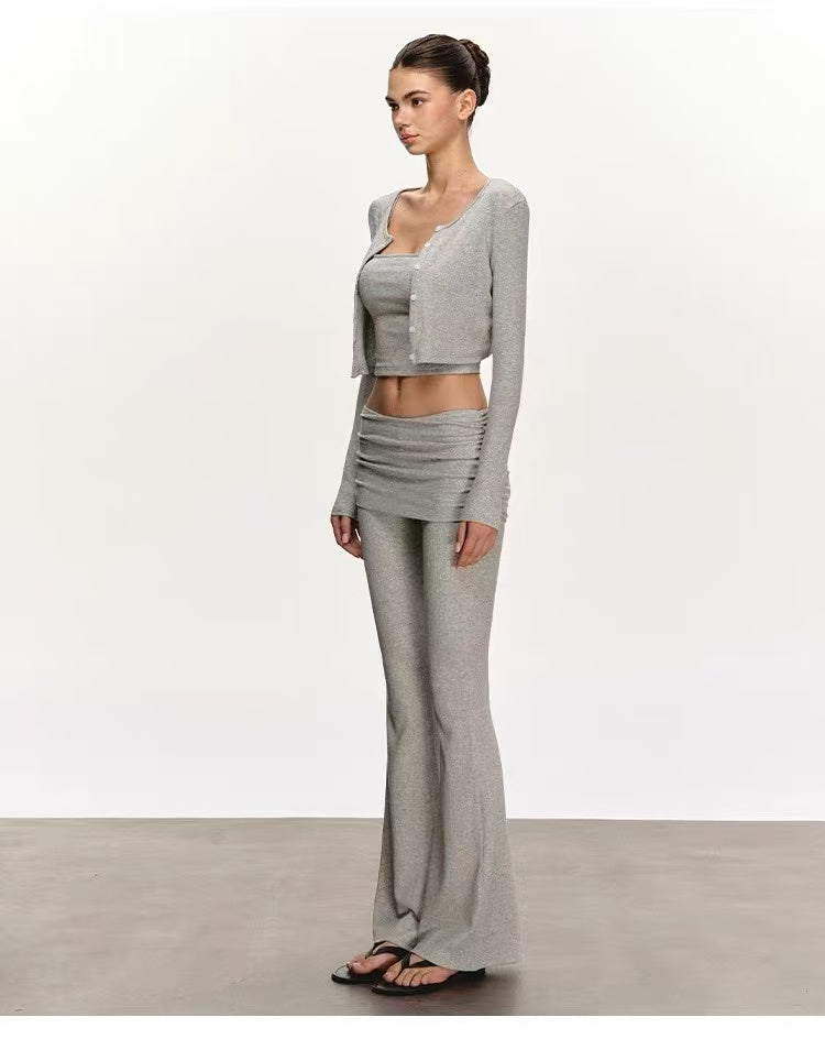 Women's Ribbed Three-Piece Lounge Set