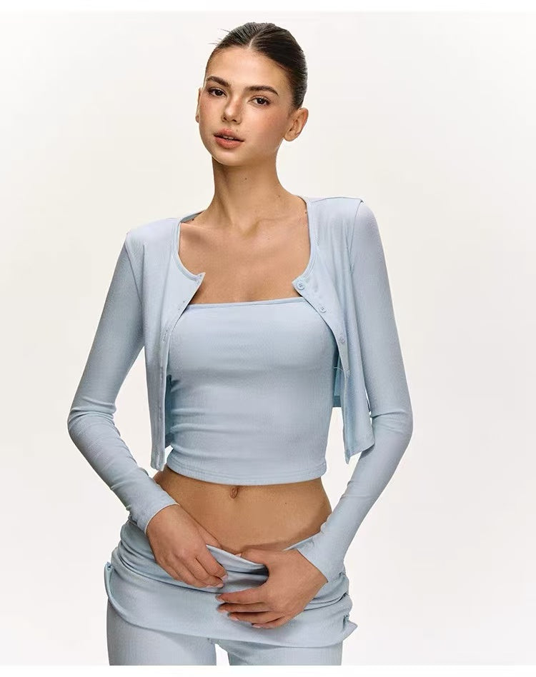 Women's Ribbed Three-Piece Lounge Set