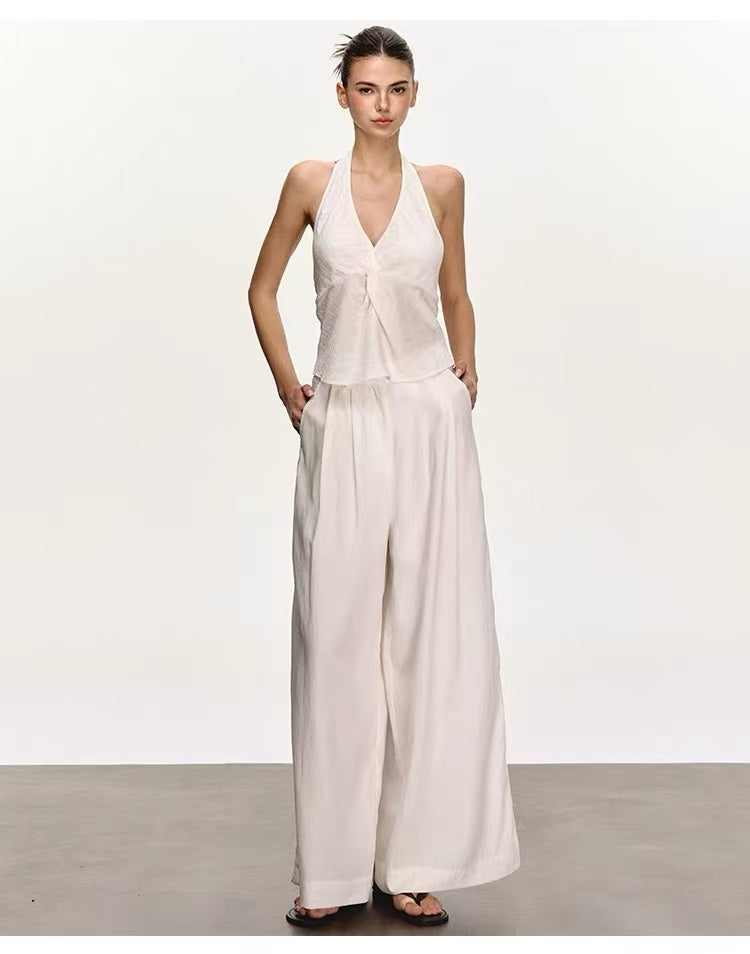 Women's Halter Open-Back Two-Piece Set