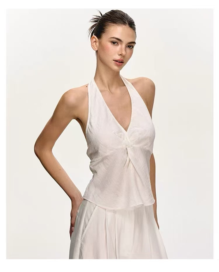 Women's Halter Open-Back Two-Piece Set