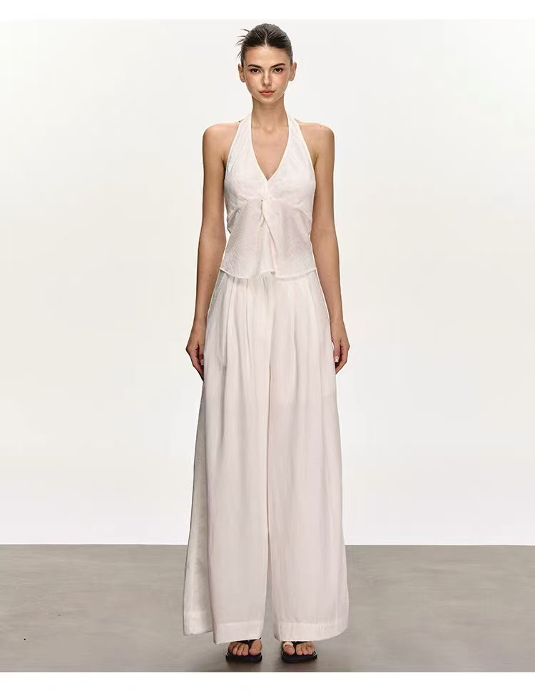 Women's Halter Open-Back Two-Piece Set