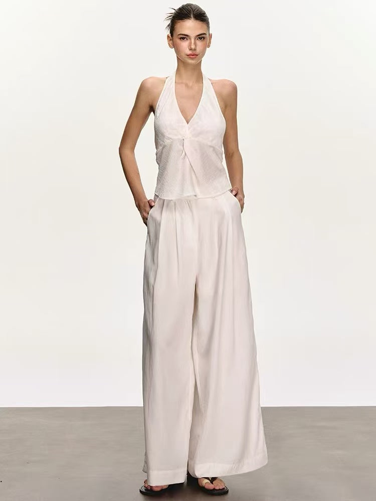 Women's Halter Open-Back Two-Piece Set