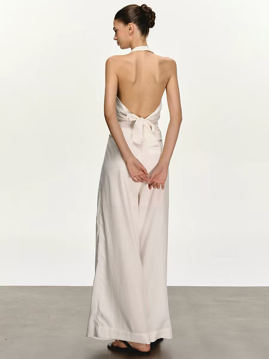 Women's Halter Open-Back Two-Piece Set