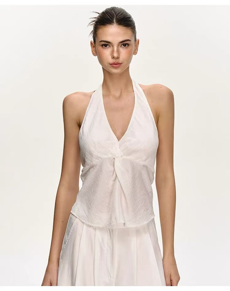 Women's Halter Open-Back Two-Piece Set