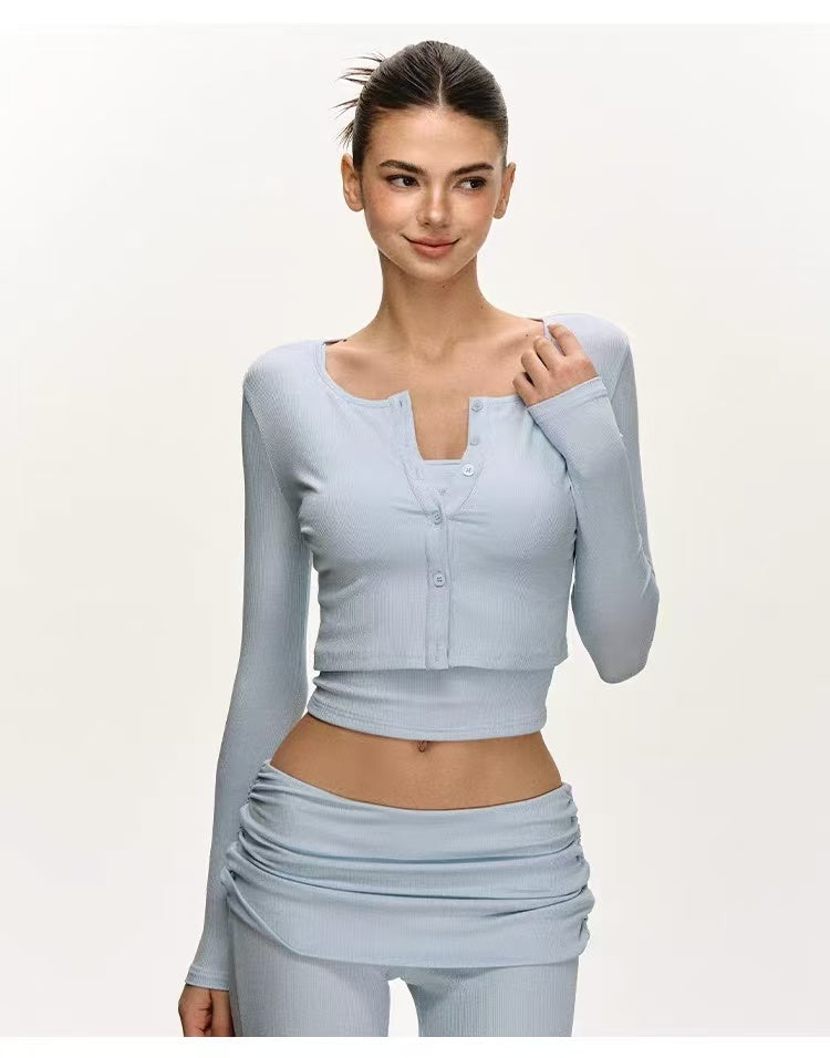 Women's Ribbed Three-Piece Lounge Set