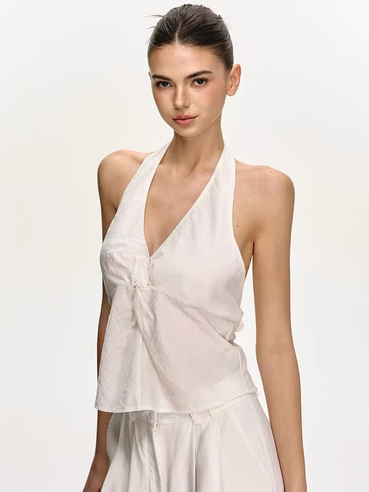 Women's Halter Open-Back Two-Piece Set